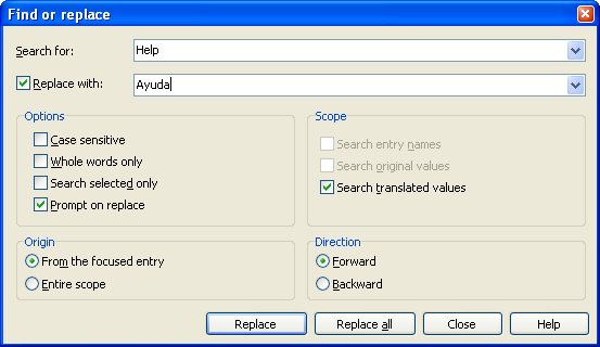 The Find & Replace dialog.